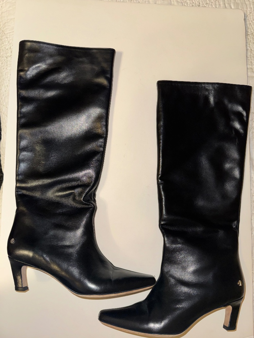 ANINE BING Tall Nolan Black Leather Knee High Boots Size 39